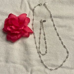 Pearl and silver necklace and bracelet